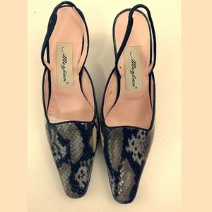 Mezlan High Heel Shoes Red Sole Snakeskin 7.5M